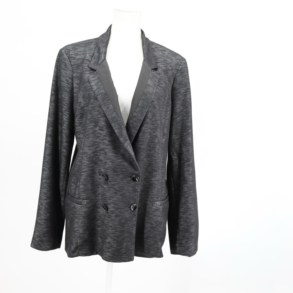 BCBGeneration‎ Double Breasted Stretch Knit Blazer Charcoal Rayon Office Size L
